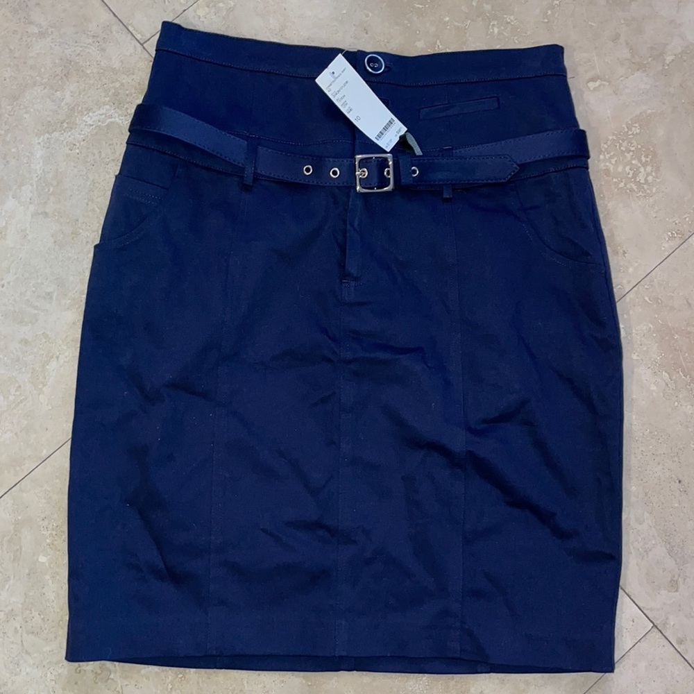 NWT $98 BEBE CORSETED NAVY PENCIL SKIRT